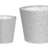 Dekoratīvs puķu pods sudraba krāsā 15 cm