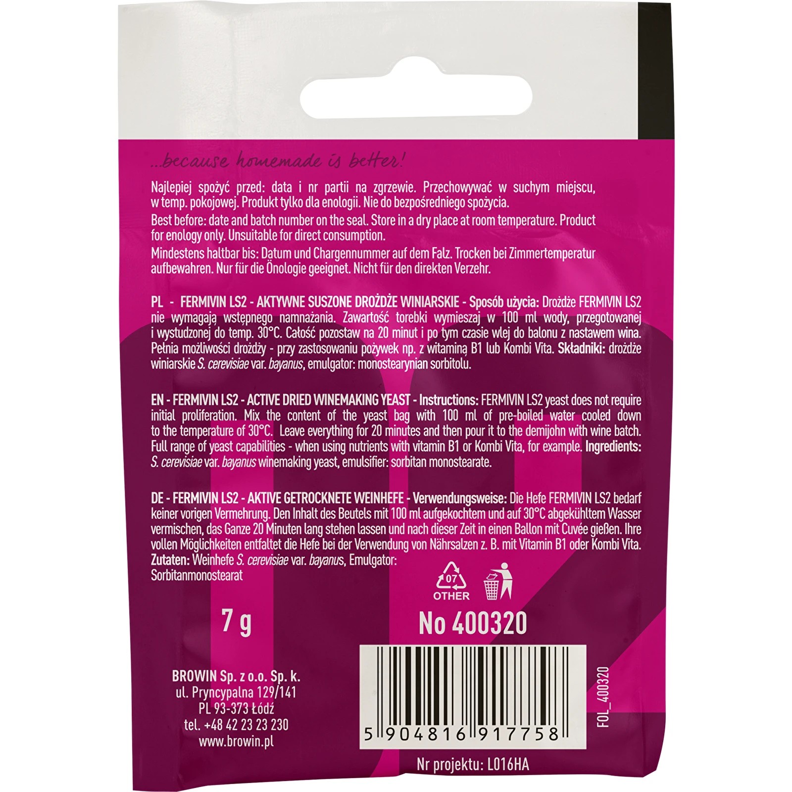 Vīna raugs Fermivin LS2 7 g