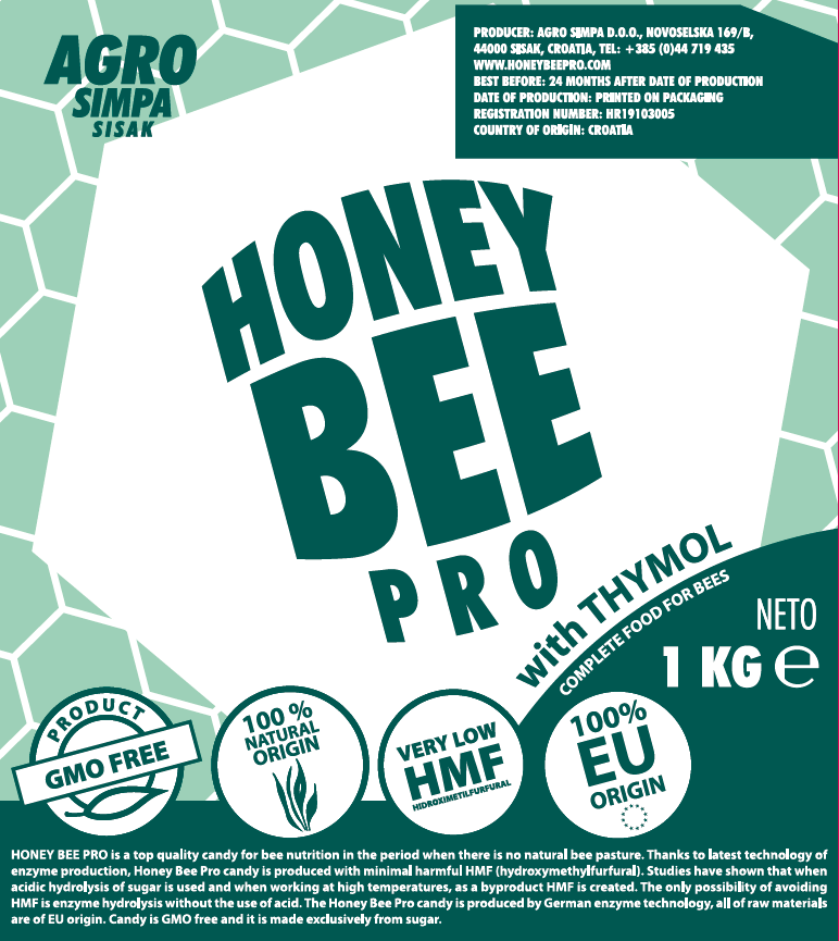 Pavasara barība bitēm - HONEY BEE PRO ar timolu 1 kg