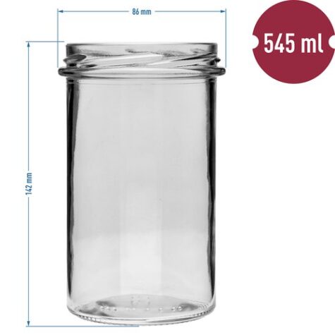 Stikla burka 545 ml ar vāku