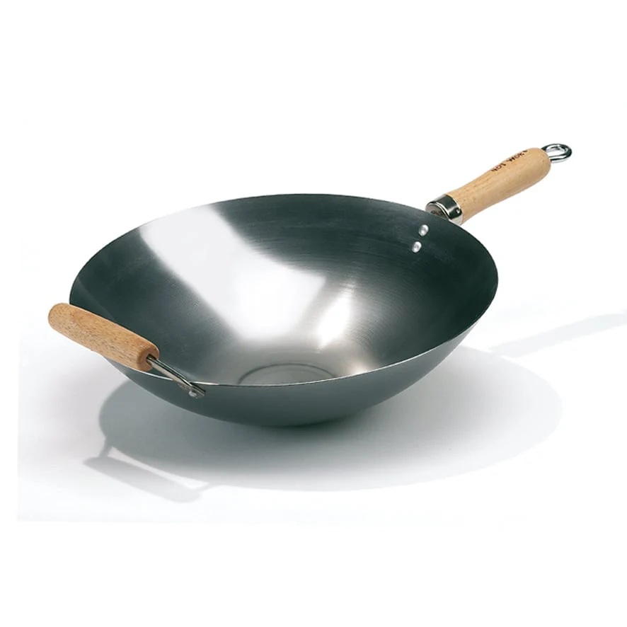 Wok panna 35cm ar rokturi un apaļu dibenu HOT WOK