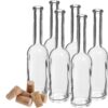 Stikla pudele 100ml ar vāciņu. Komplektā 6 pudeles + korķi.