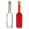 Stikla pudele 100ml ar vāciņu. Komplektā 6 pudeles + korķi.