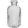 Stikla pudele 240ml ar vāciņu, ar dekoriem. Komplektā 4 pudeles + korķi.