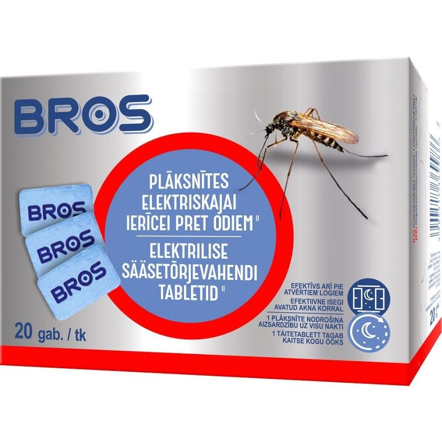 Elektriskās odu atbaidīšanas tabletes 20 gab. Bros