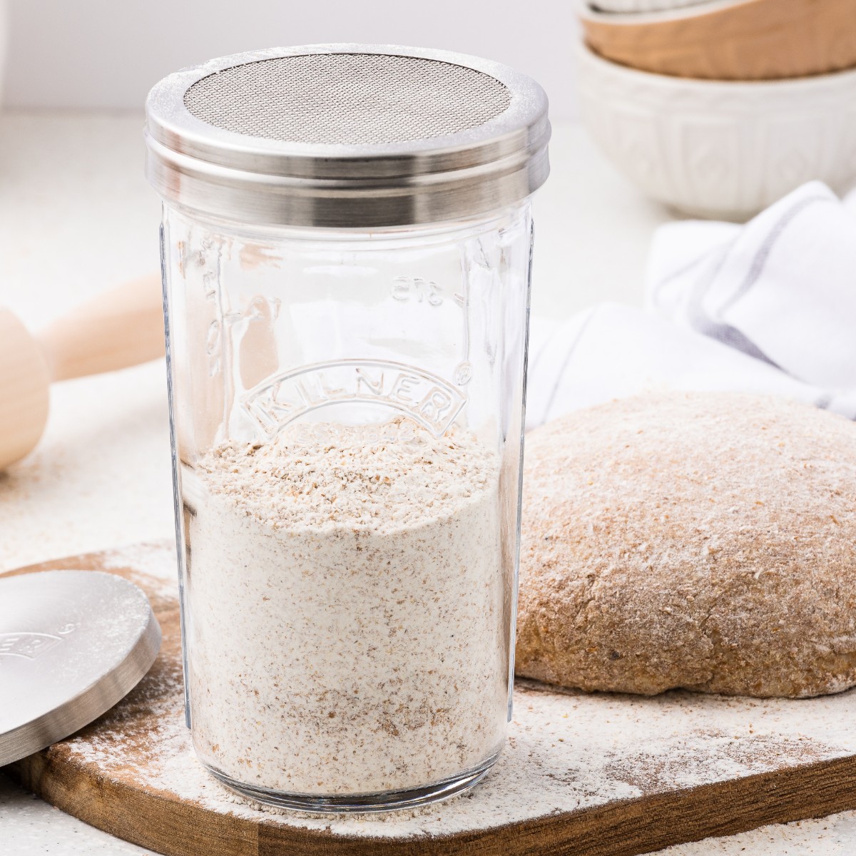 Kilner komplekts sausām sastāvdaļām ar sietiņu