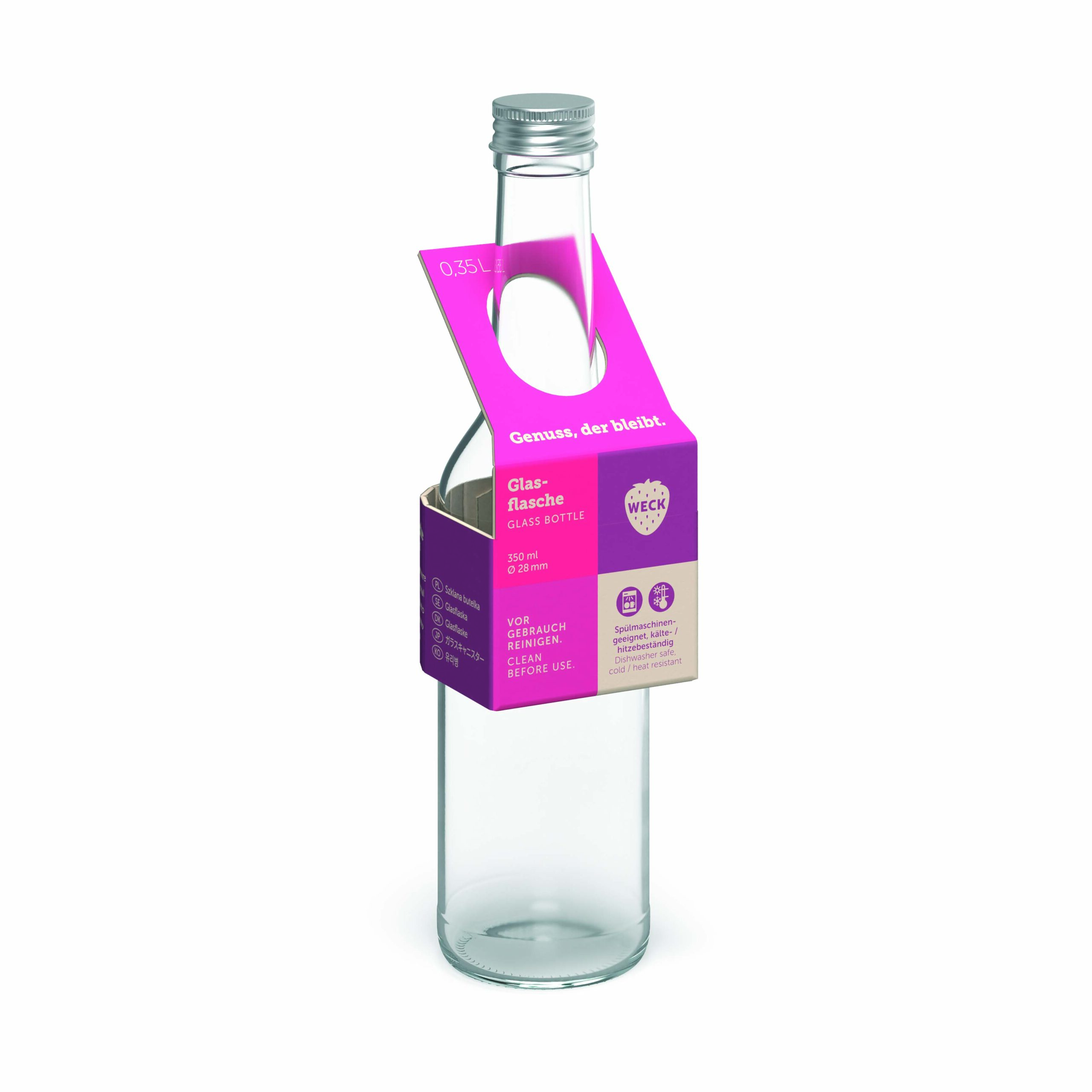 WECK Stikla pudele 350 ml ar skrūvējamu vāciņu 28 mm