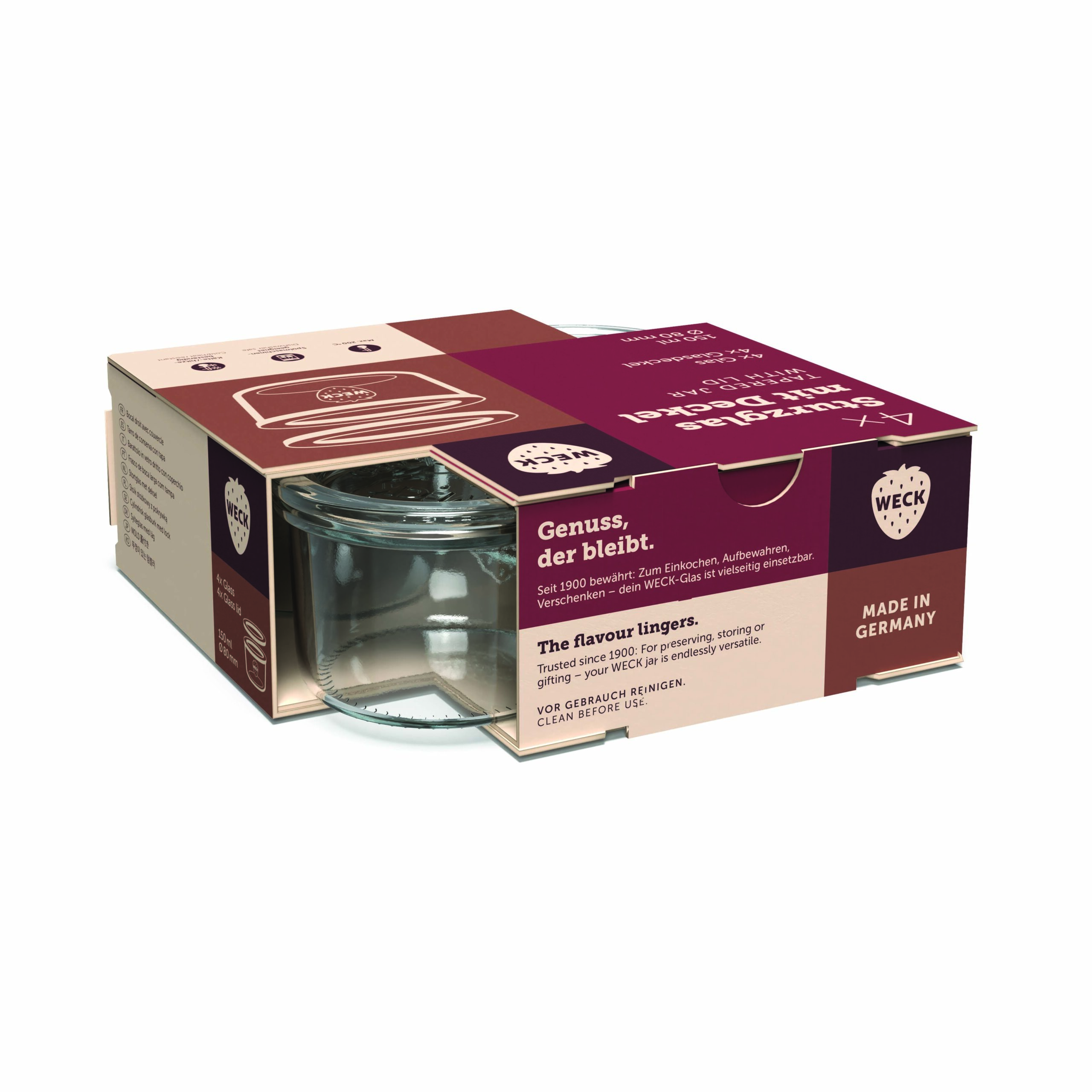 WECK burka Sturz Burka ar vāku 150ml 4 gab