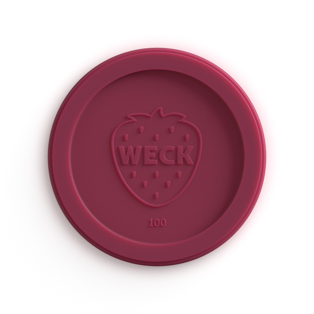 WECK plastmasas vāki 100 mm ķiršu sarkani 6 gab.