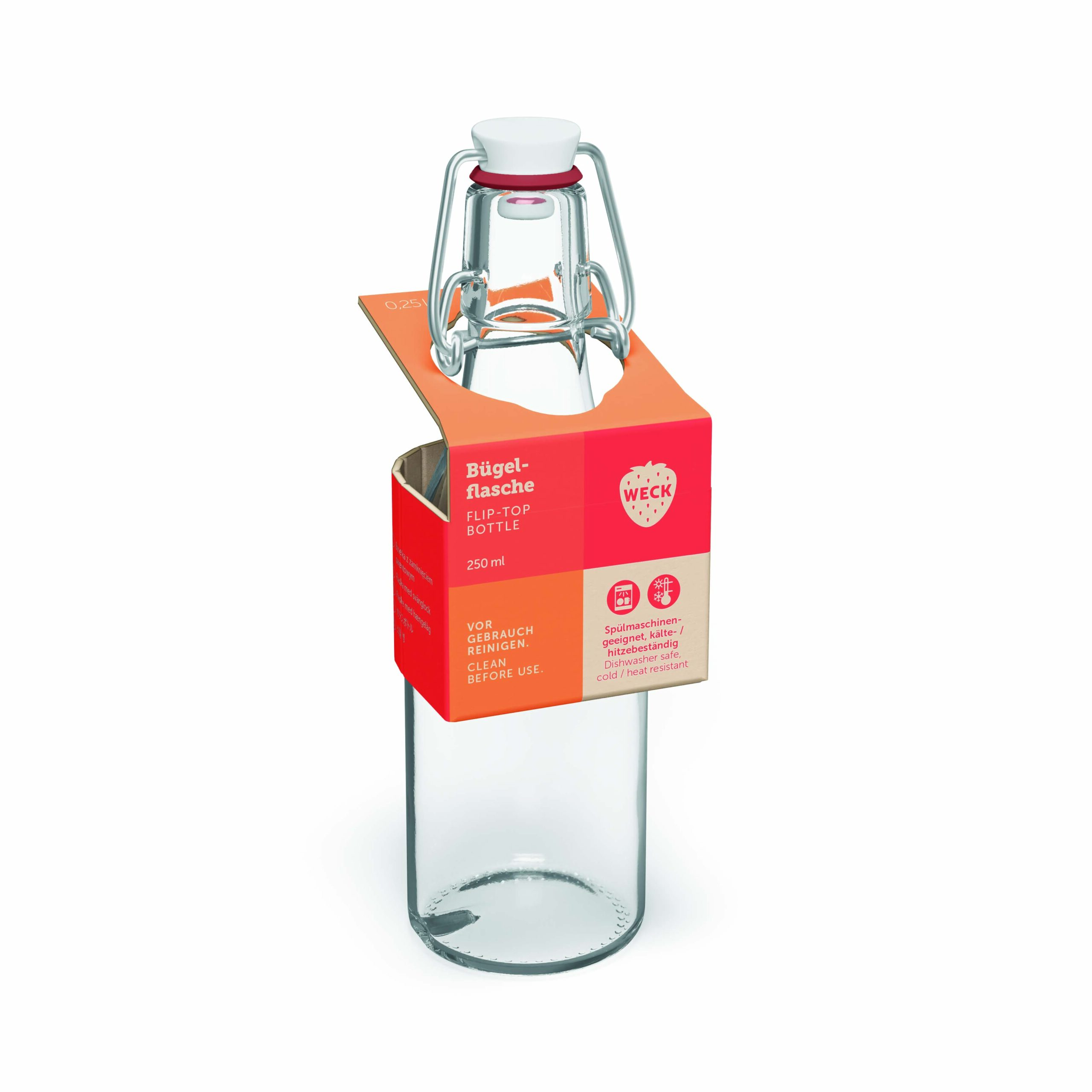 WECK Stikla pudele 250 ml ar klipša aizdari